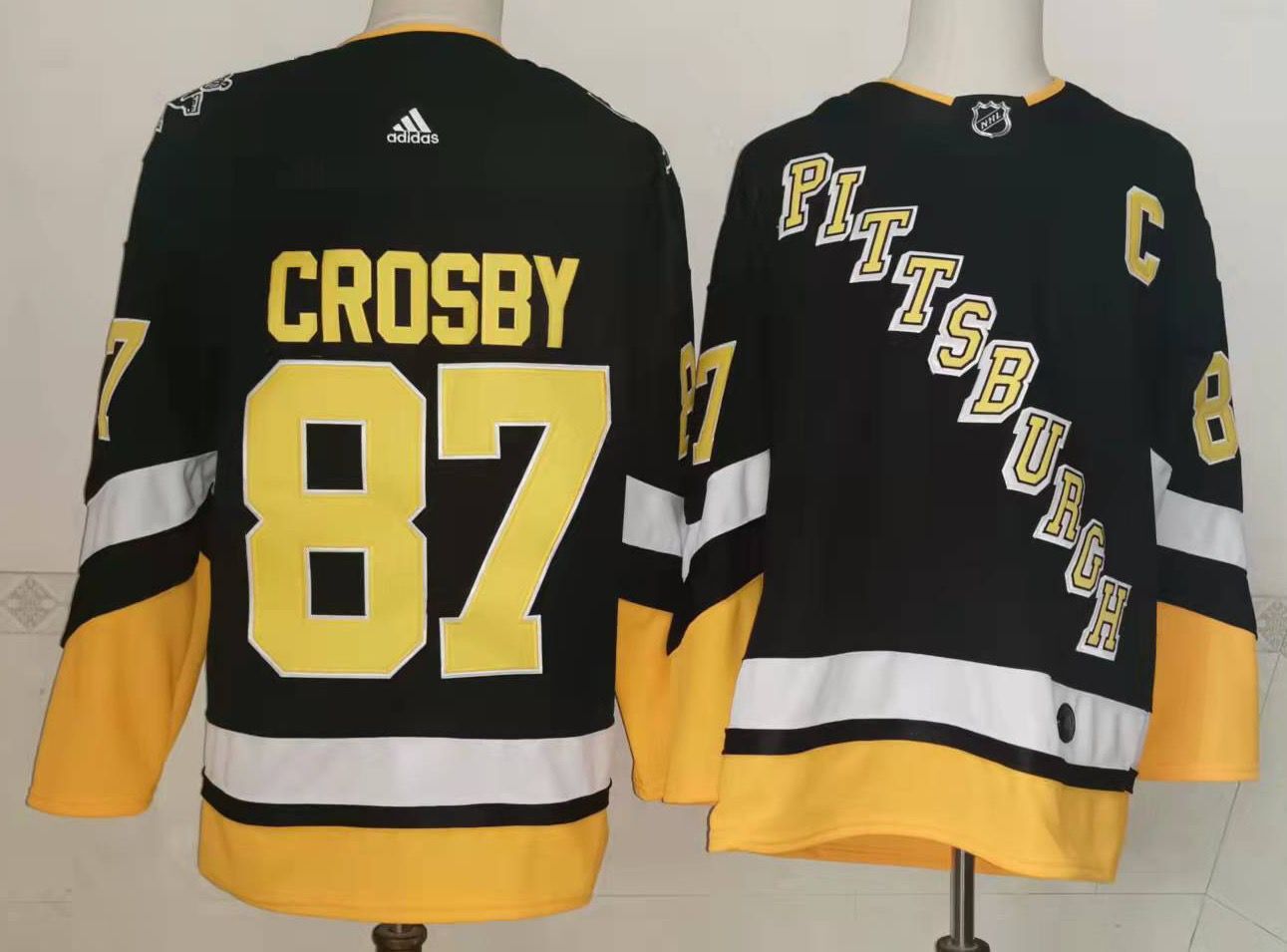 Men Pittsburgh Penguins #87 Crosby Black New 2022 Adidas NHL Jersey